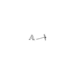 14kt White Gold CZ Initial A Stud Earrings