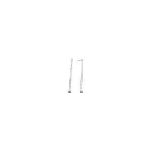 14kt White Gold Double Chain Dangle Earrings