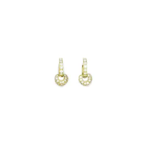 14kt Yellow Gold Cubic Zirconia Dangle Huggy Earrings