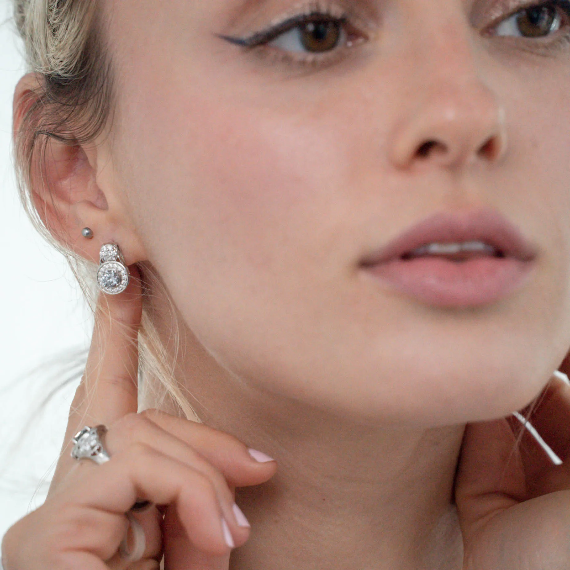 1.53 d.e.w cts Katie Moissanite Stud Earrings