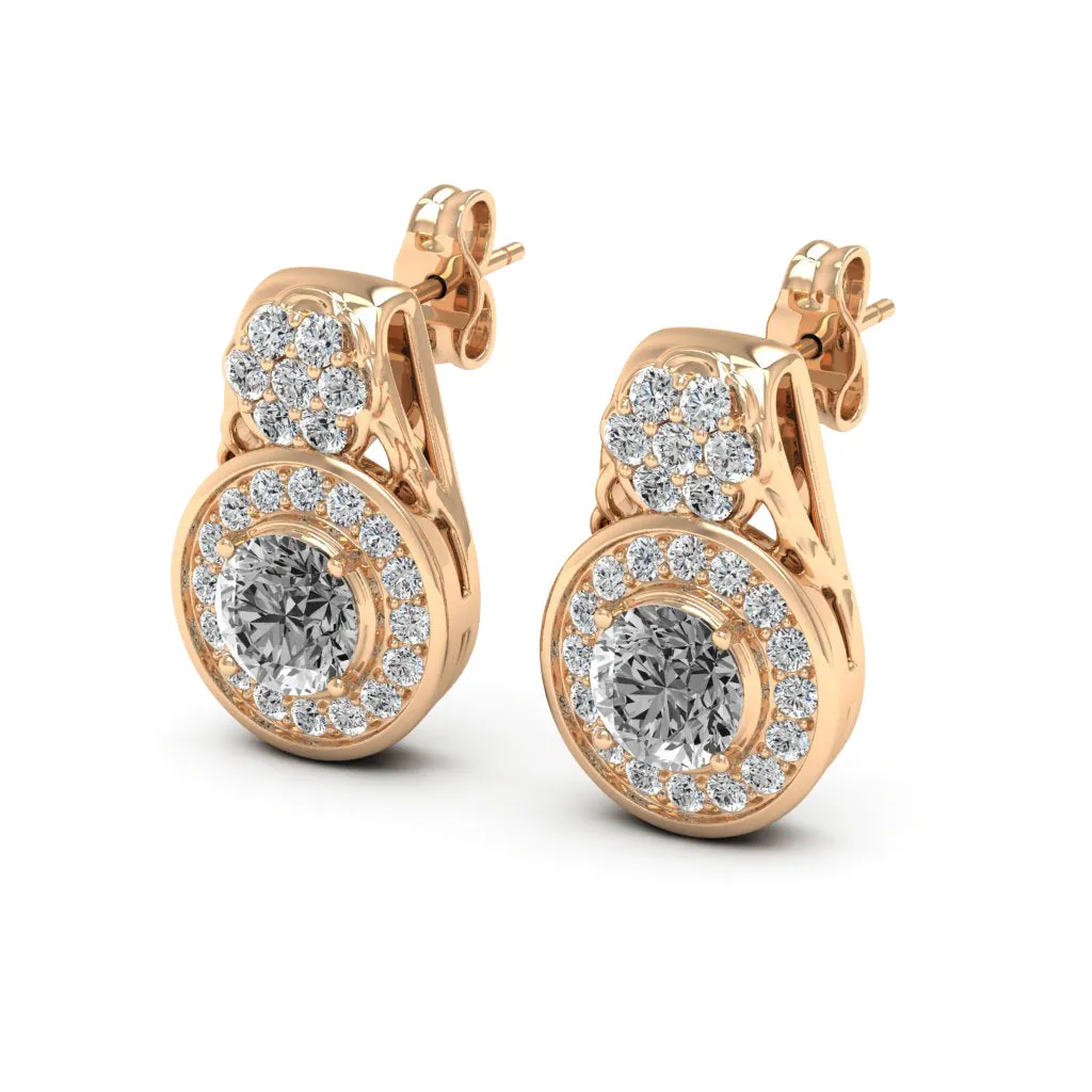 1.53 d.e.w cts Katie Moissanite Stud Earrings