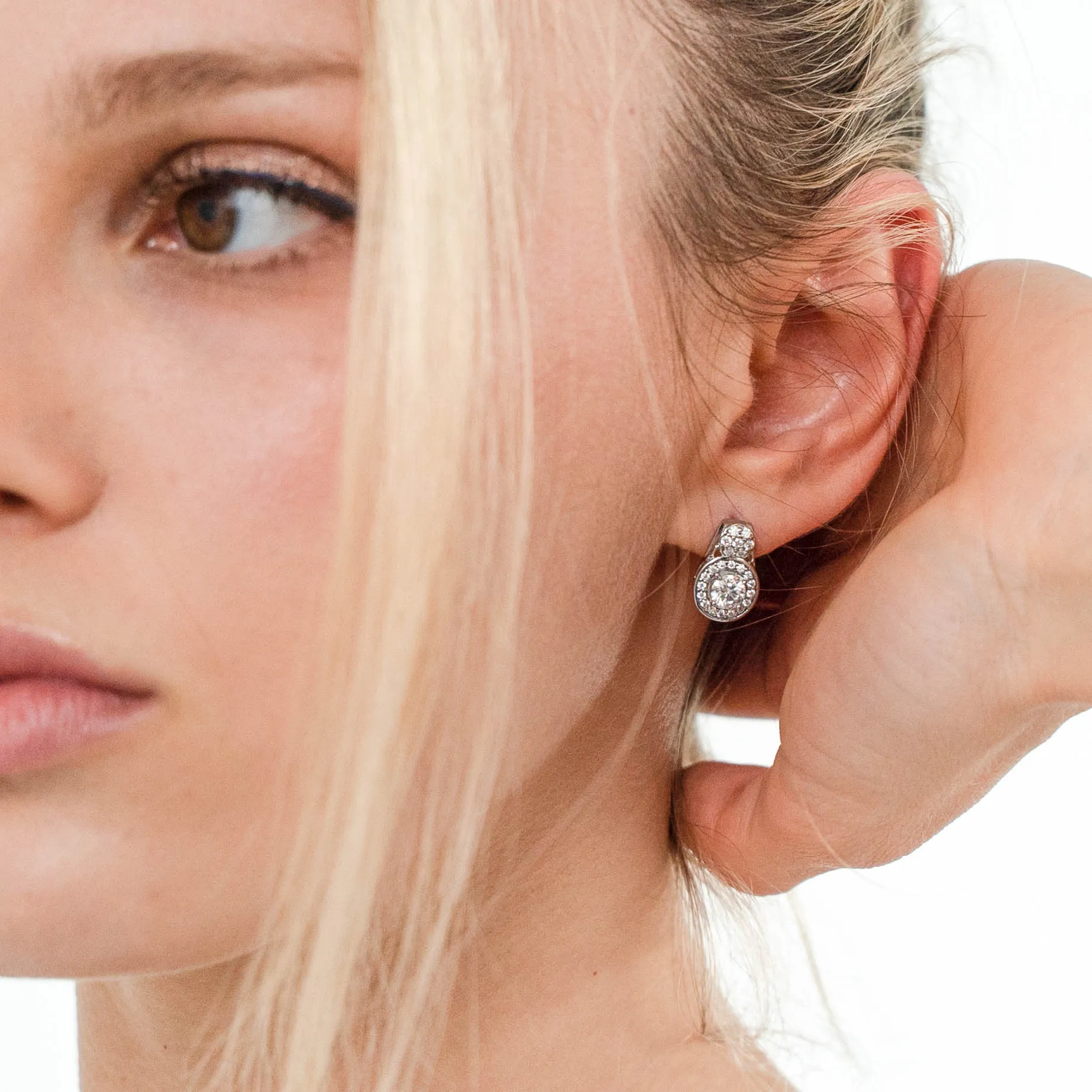 1.53 d.e.w cts Katie Moissanite Stud Earrings