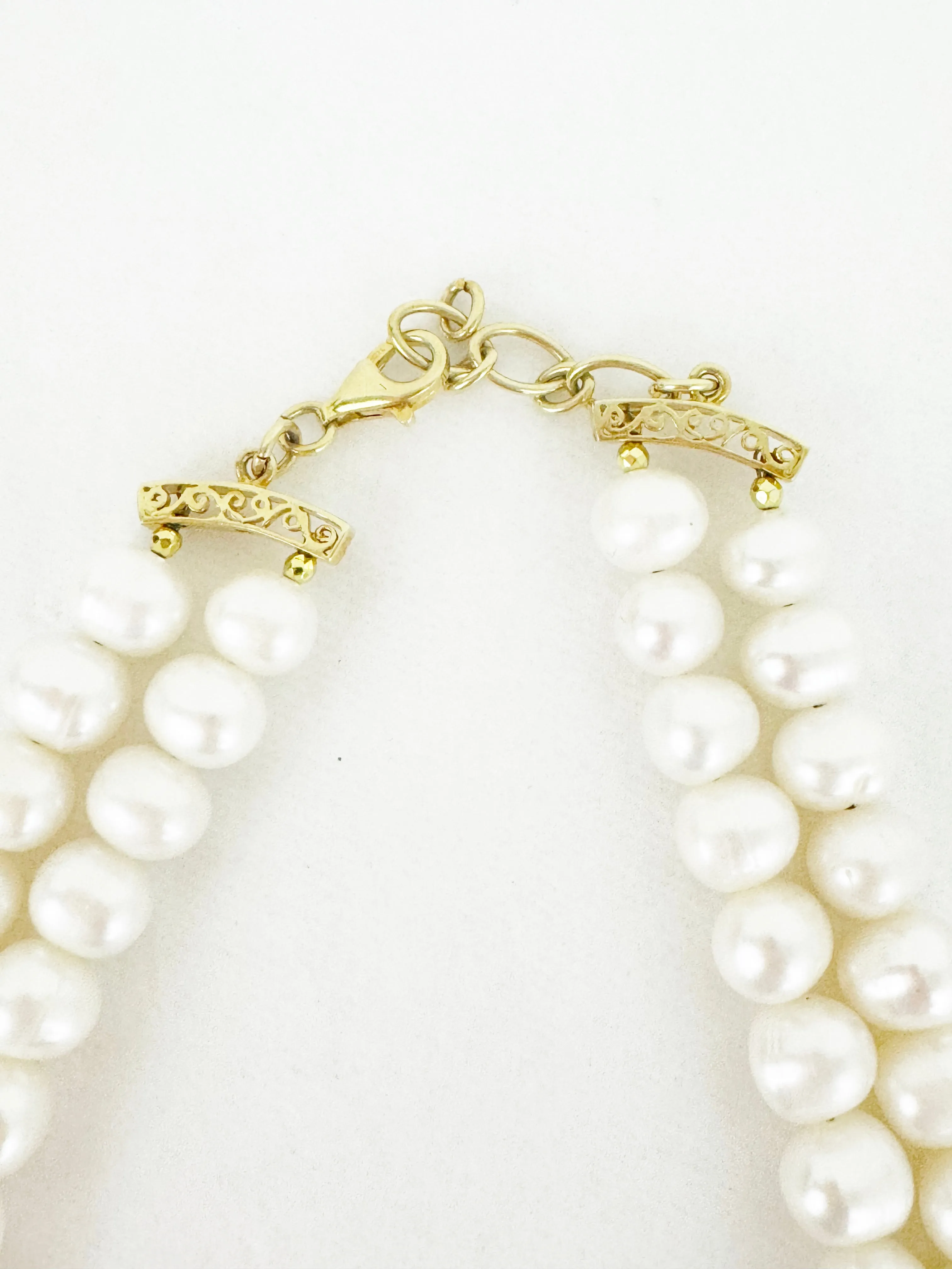 16 Inch Freshwater Pearl/Ruby Necklace