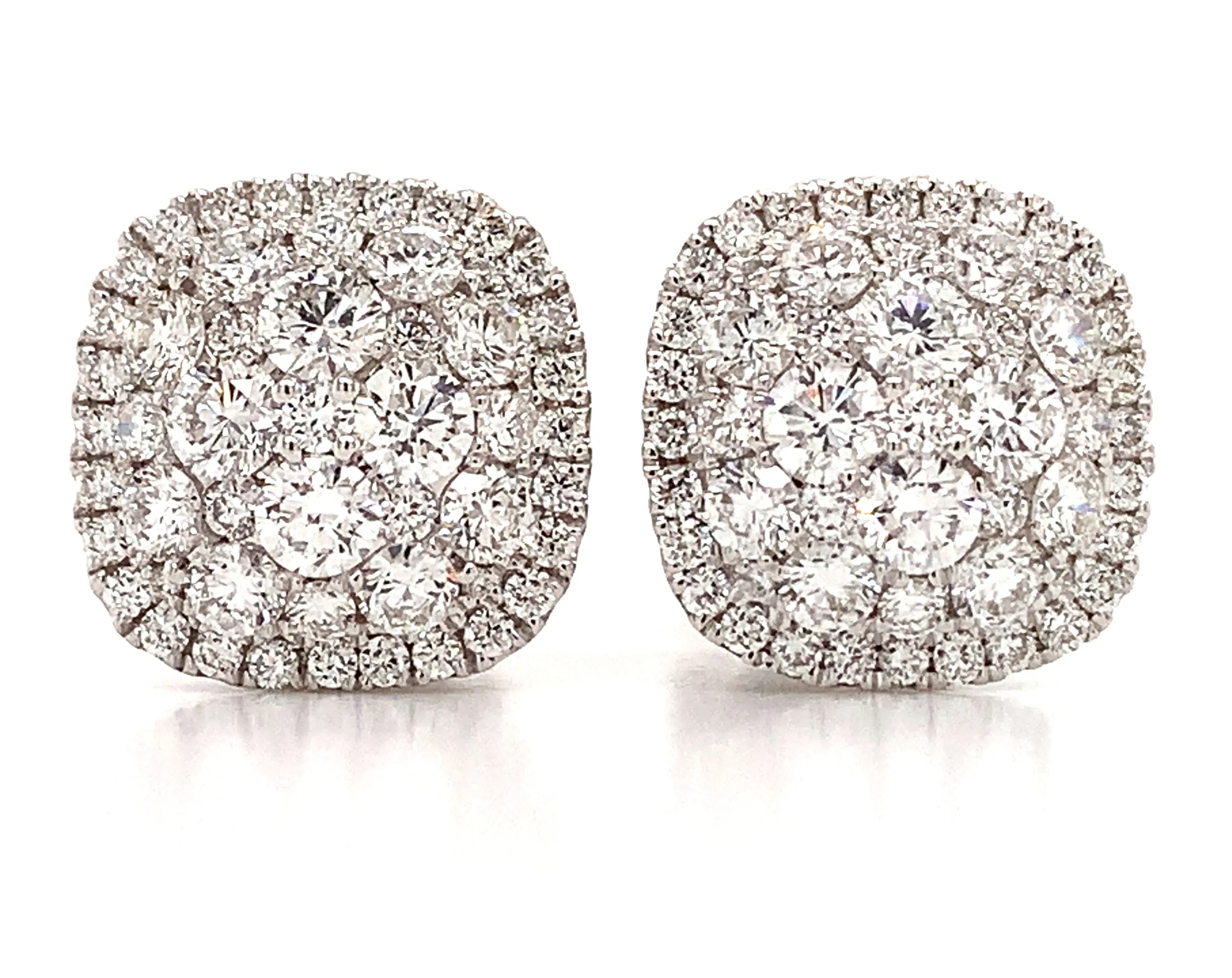 1.73ct tw Invisible Set Cushion & Halo Diamond Studs