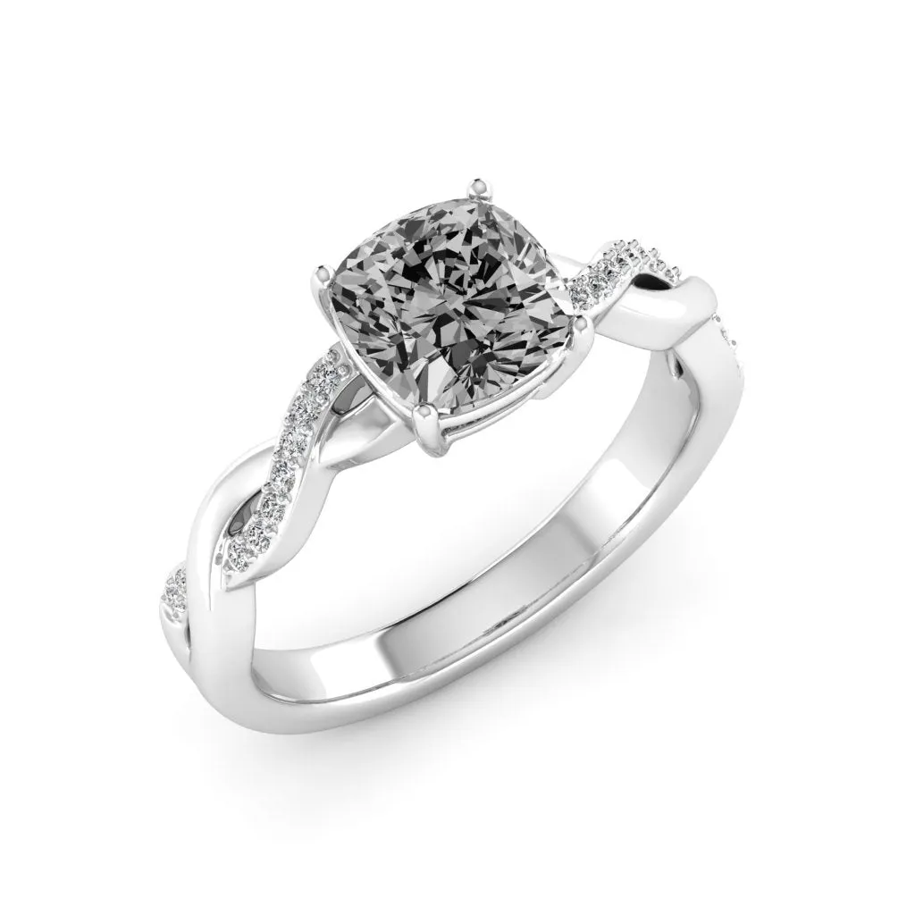 1.79 d.e.w cts Claudia Moissanite Ring