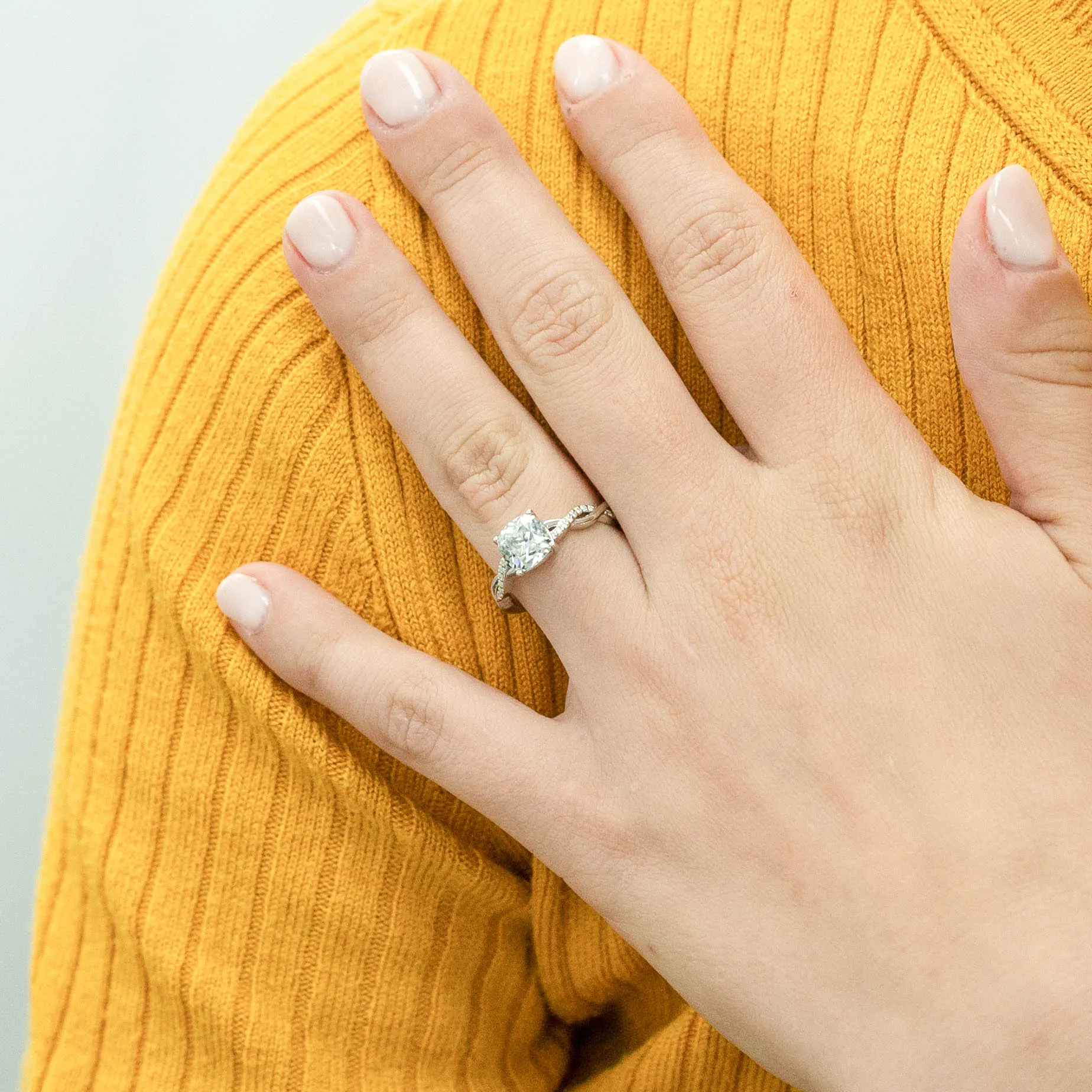 1.79 d.e.w cts Claudia Moissanite Ring