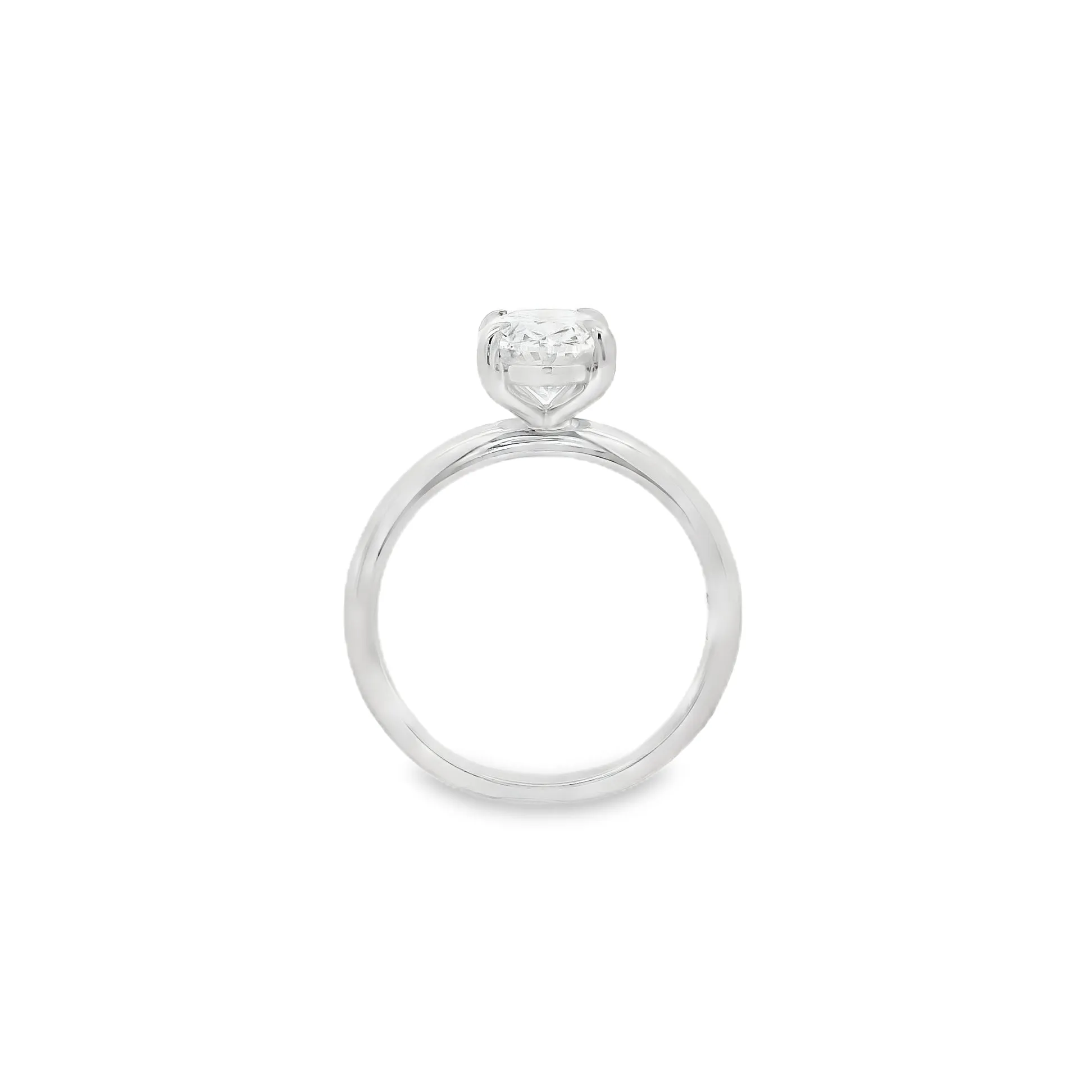 18ct White Gold Oval Cut Lab Grown Diamond Solitaire Ring TDW= 2ct R-00150