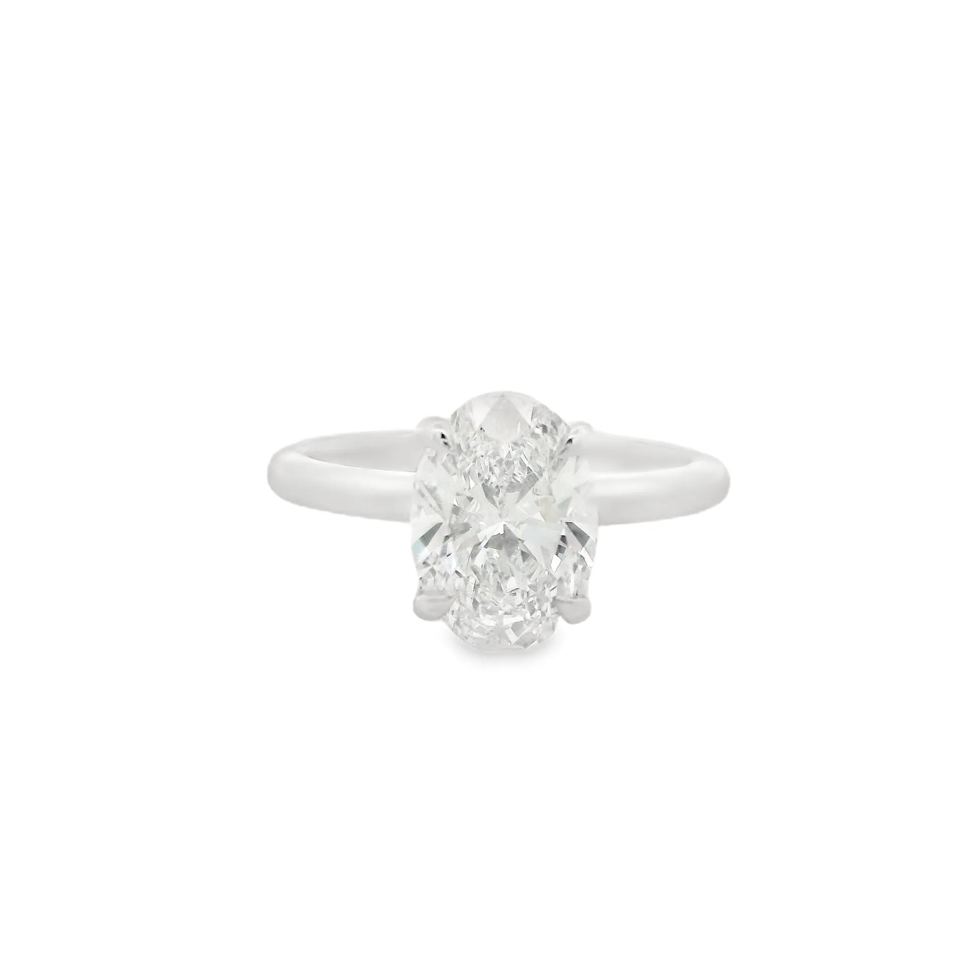 18ct White Gold Oval Cut Lab Grown Diamond Solitaire Ring TDW= 2ct R-00150