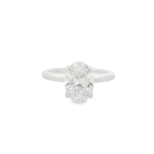 18ct White Gold Oval Cut Lab Grown Diamond Solitaire Ring TDW= 2ct R-00150