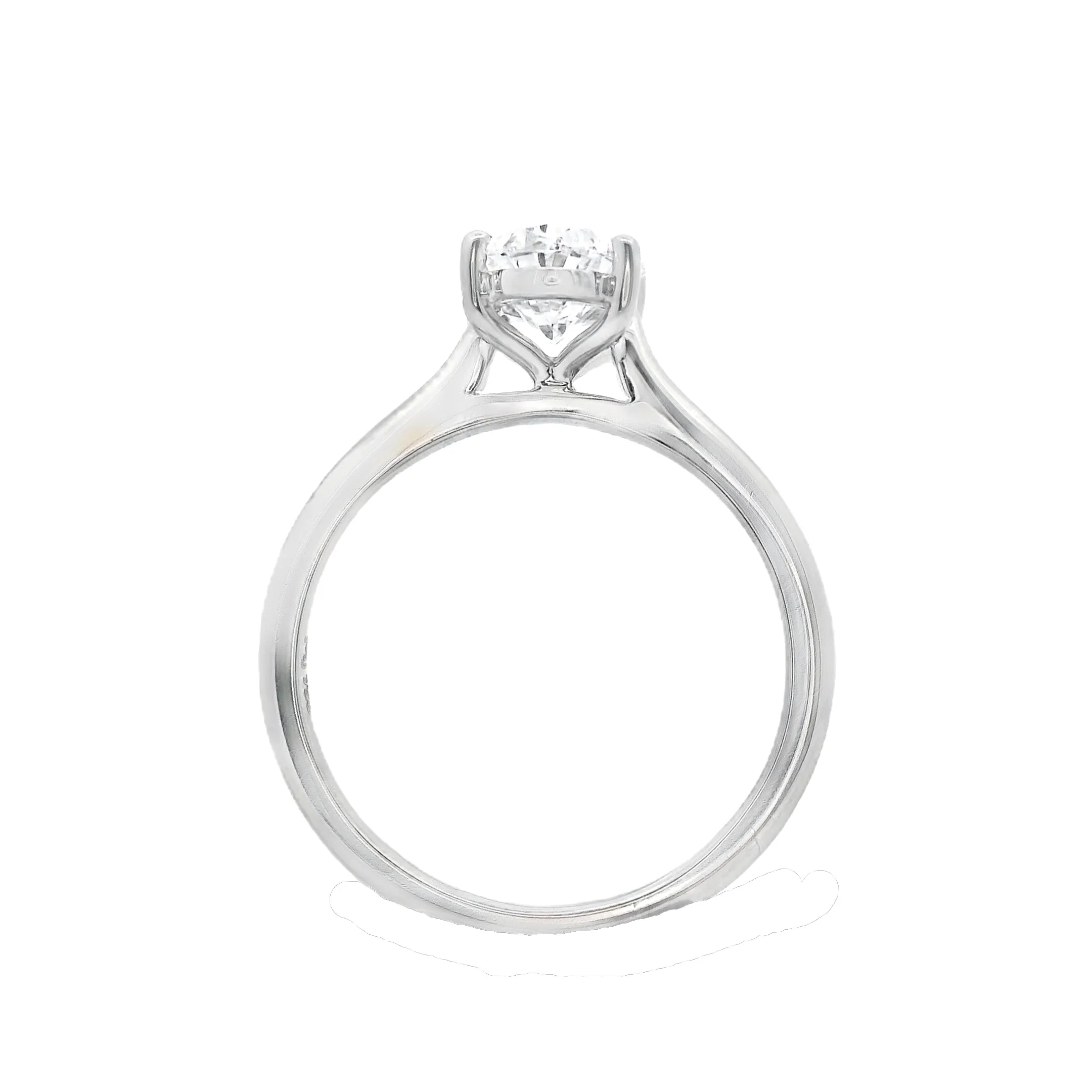 18ct White Gold Oval Lab Grown Diamond 4 Claw Solitare Ring TDW= 1.51ct