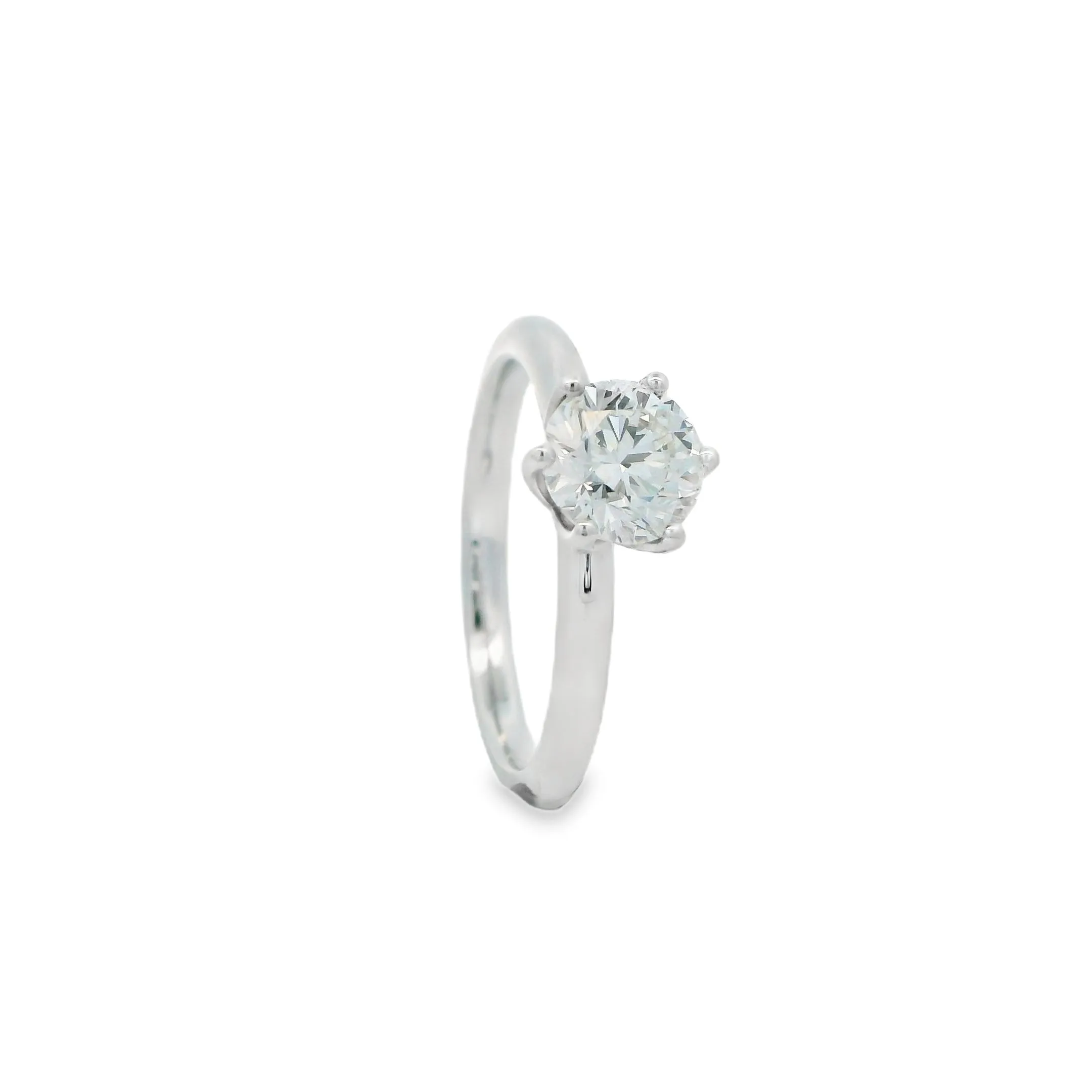 18ct White Gold Round 1.01ct Lab Grown Diamond Solitaire Ring