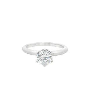 18ct White Gold Round Brilliant Lab Grown Diamond 6 Claw Solitaire Ring TDW= 0.72ct