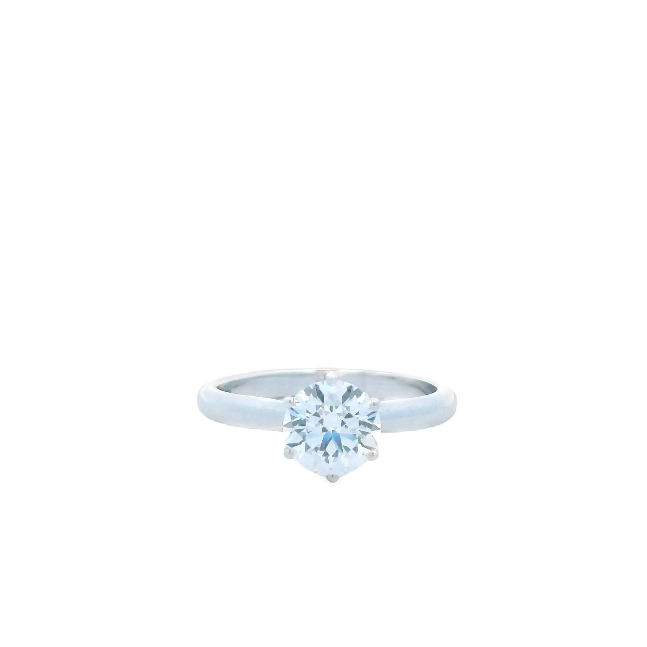 18ct White Gold Round Brilliant Lab Grown Diamond Solitaire Engagement Ring TDW= 1.25ct