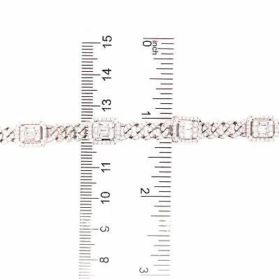 18K Diamond Cluster Station Bracelet White Gold