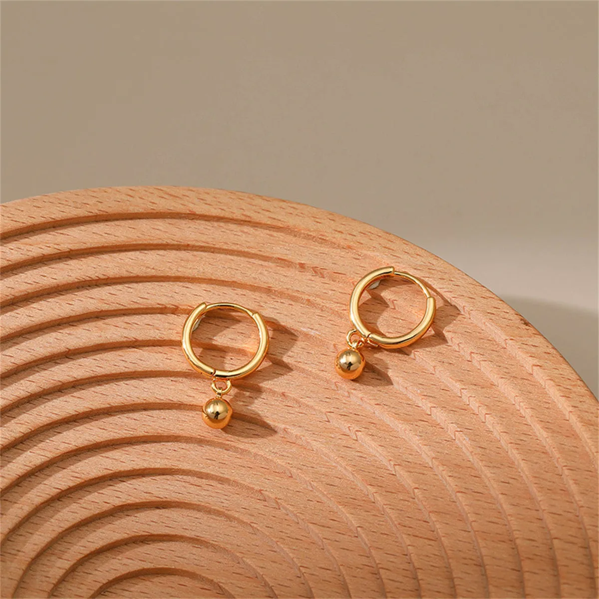 18K Gold-Plated Ball Hoop Earrings