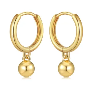 18K Gold-Plated Ball Hoop Earrings