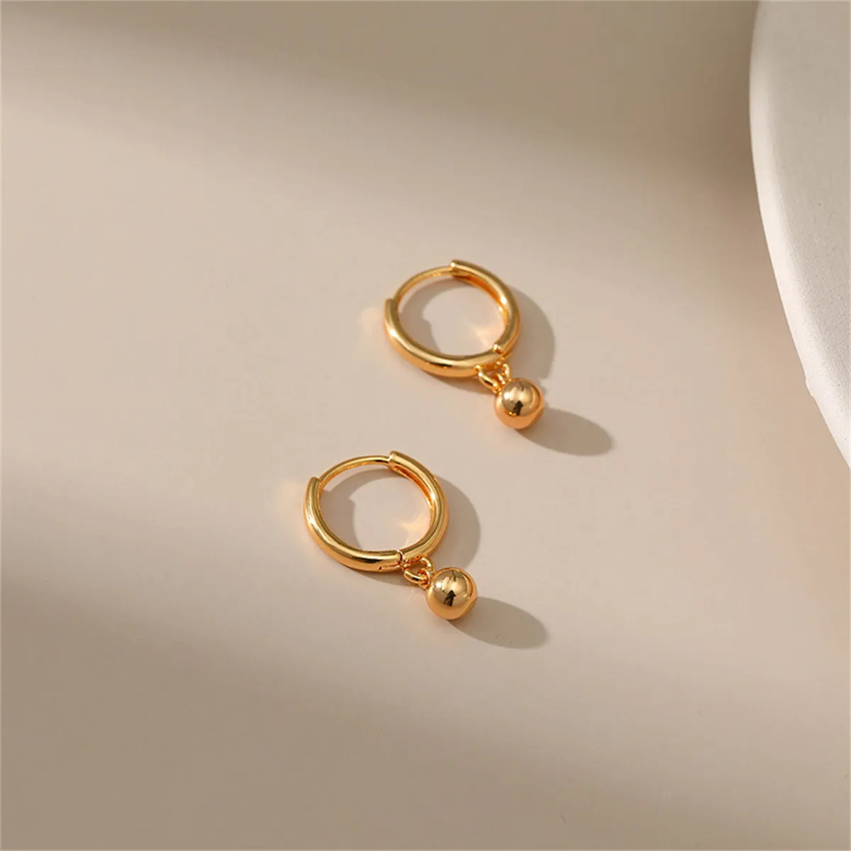 18K Gold-Plated Ball Hoop Earrings
