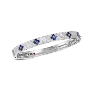 18K LOVE IN VERONA PAVE DIAMOND & BLUE SAPPHIRE BANGLE