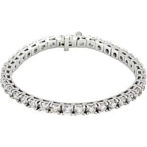 18k White Gold 10 CTW Diamond Line 7.25" Bracelet