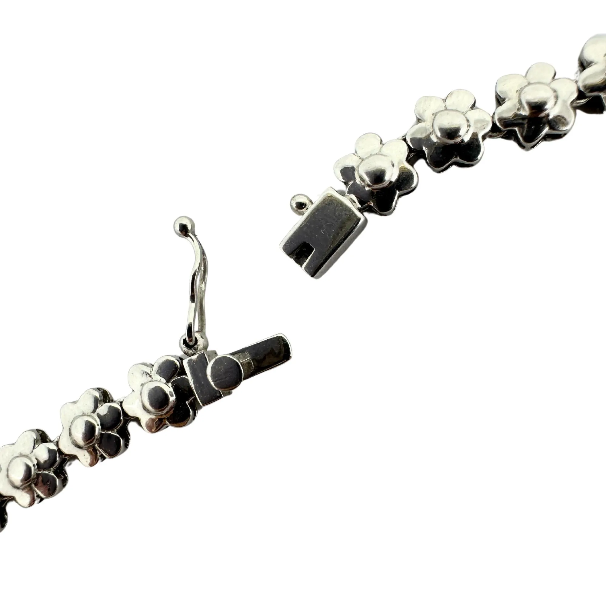 18K White Gold Diamond and Ruby Necklace
