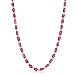 18K WHITE GOLD RUBY AND DIAMOND NECKLACE