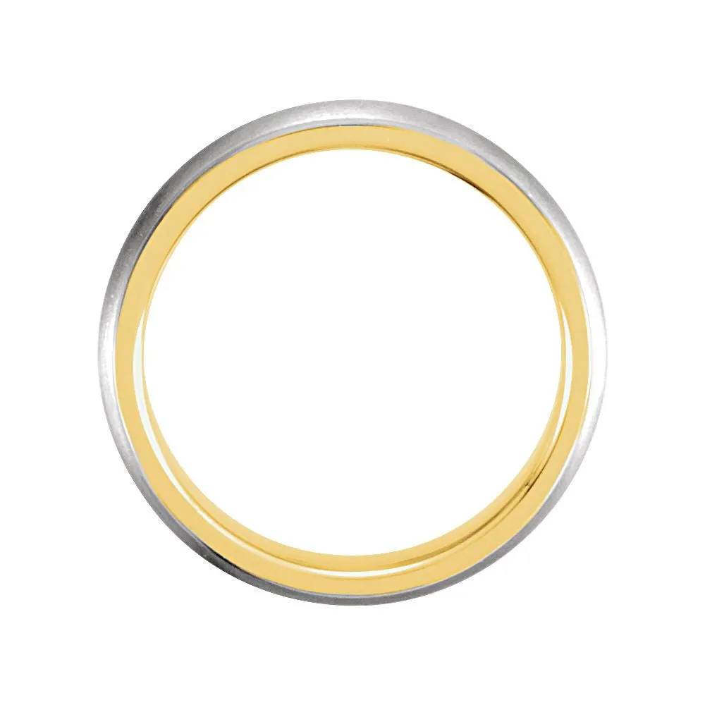 18k Yellow Gold & Platinum 5mm Comfort Fit Band Size 6