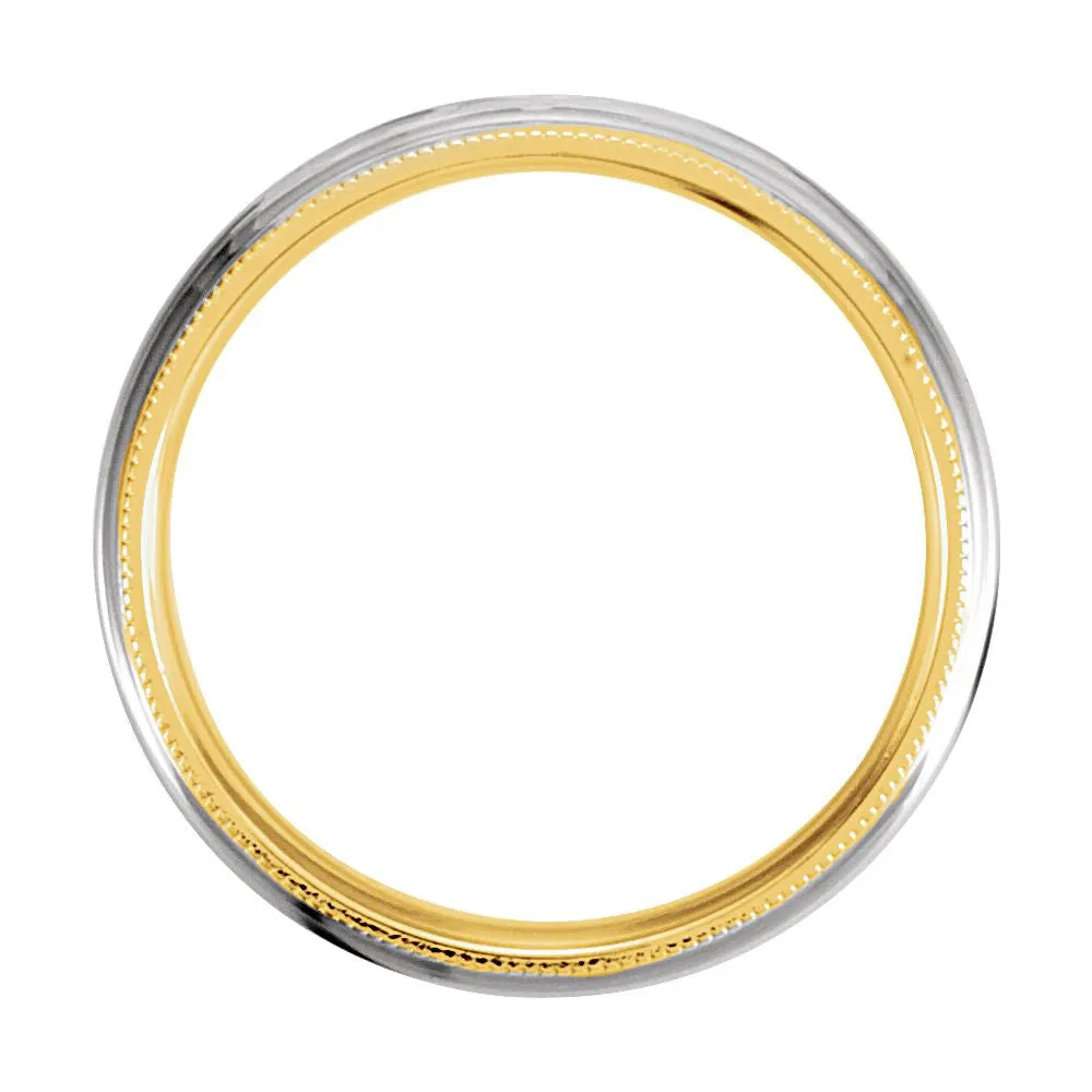 18k Yellow Gold & Platinum 6mm Comfort-Fit Band Size 10.5