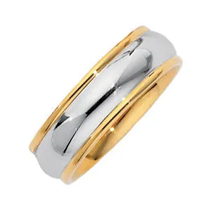 18k Yellow Gold & Platinum 6mm Comfort-Fit Band Size 8.5