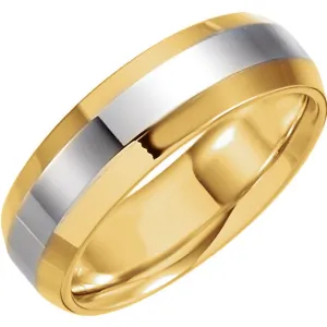 18k Yellow Gold & Platinum 6mm Comfort-Fit Band Size 9