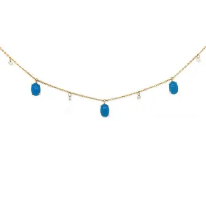 18k Yellow Gold Diamond & Turquoise Bracelet