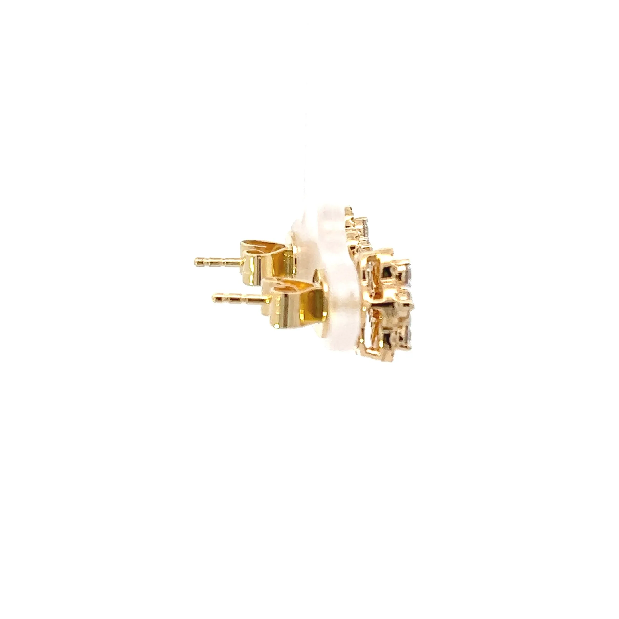 18K Yellow Gold Diamond Flower Cluster Stud Earrings (.81ctw)
