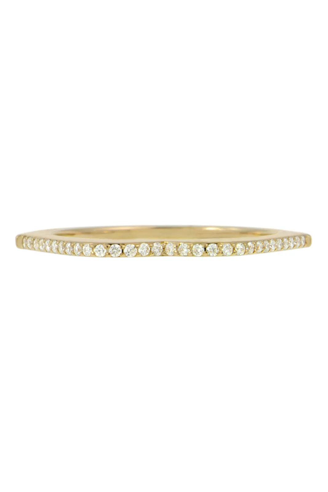 18K Yellow Gold Matte OMG Bangle with Diamonds