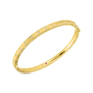 18KT GOLD PRINCESS BANGLE WITH DIAMONDS