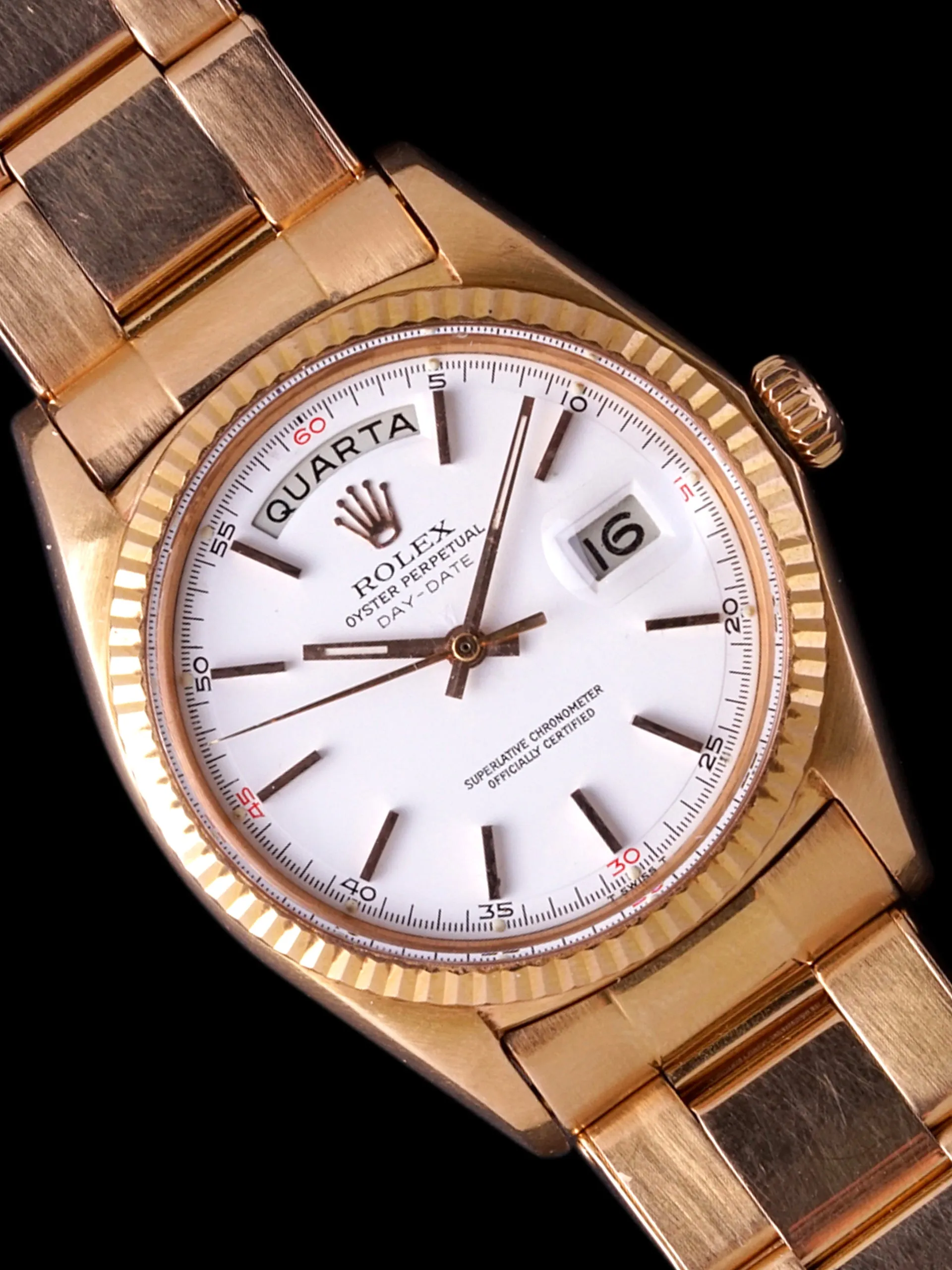 1968 Rolex Day-Date (Ref. 1803) 18K Rose Gold "Red Quarter Dial"