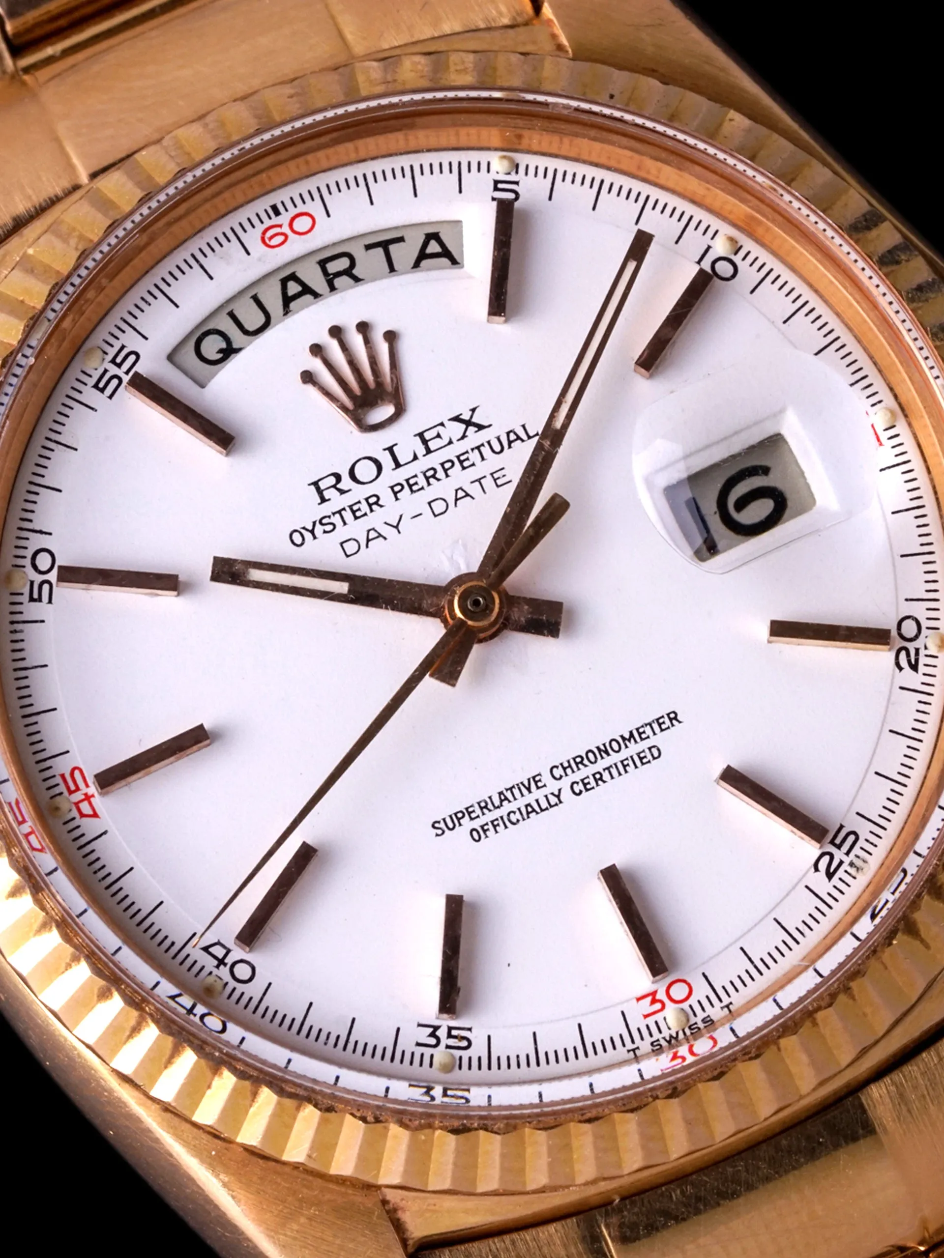 1968 Rolex Day-Date (Ref. 1803) 18K Rose Gold "Red Quarter Dial"