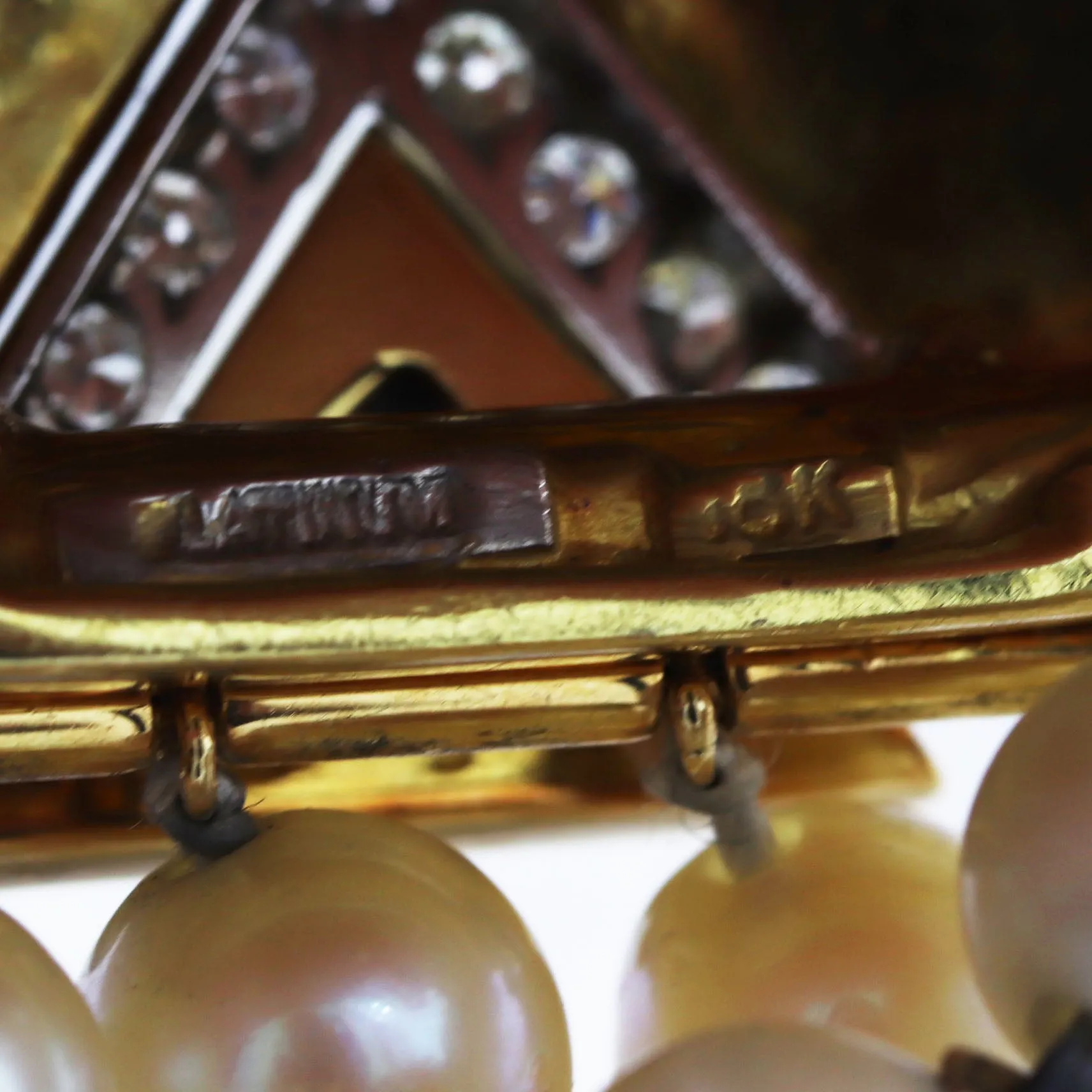 1980's Antique Art Deco Platinum & 18k Yellow Gold 10ctw Diamond Pearl Bracelet