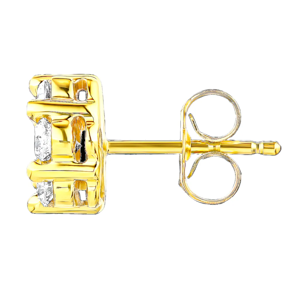1ctw Flower Diamond Cluster Stud Earrings