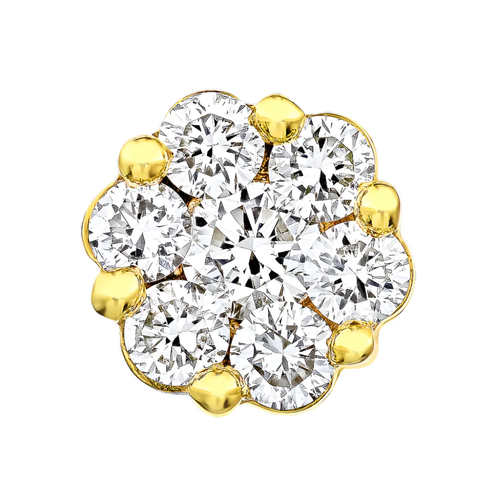 1ctw Flower Diamond Cluster Stud Earrings