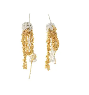 2-Tone Drip Earrings in Silver   Gold