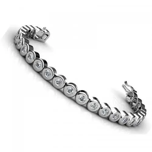 2.00-6.00 CT Round Cut Diamonds - Tennis Bracelet