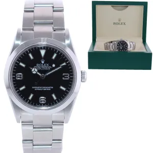 2001 Rolex Explorer I Black 36mm 114270 Steel Black Arabic Lume Watch