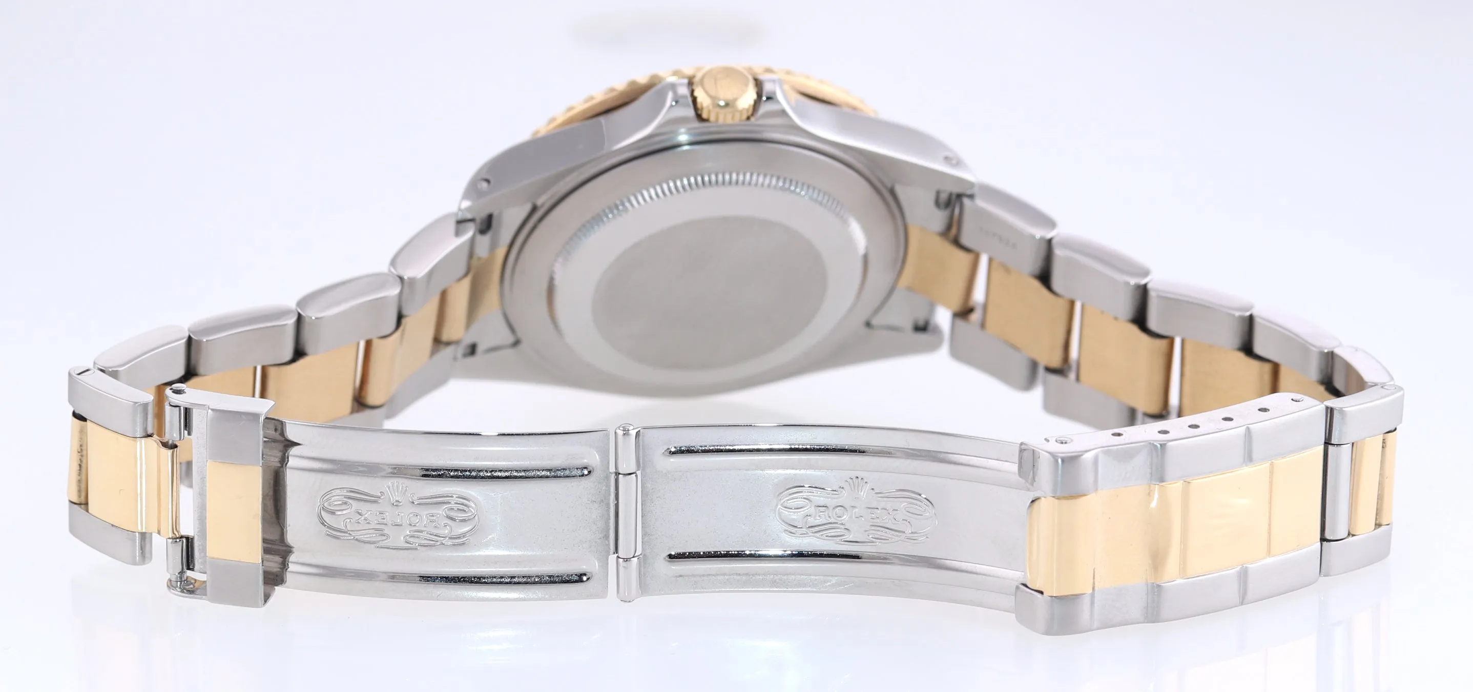 2002 Rolex GMT-Master II 16713 Two-Tone Gold Steel Date Black SEL 40mm Watch Box