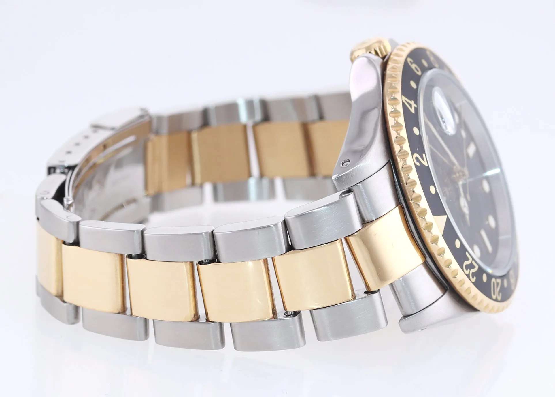 2002 Rolex GMT-Master II 16713 Two-Tone Gold Steel Date Black SEL 40mm Watch Box