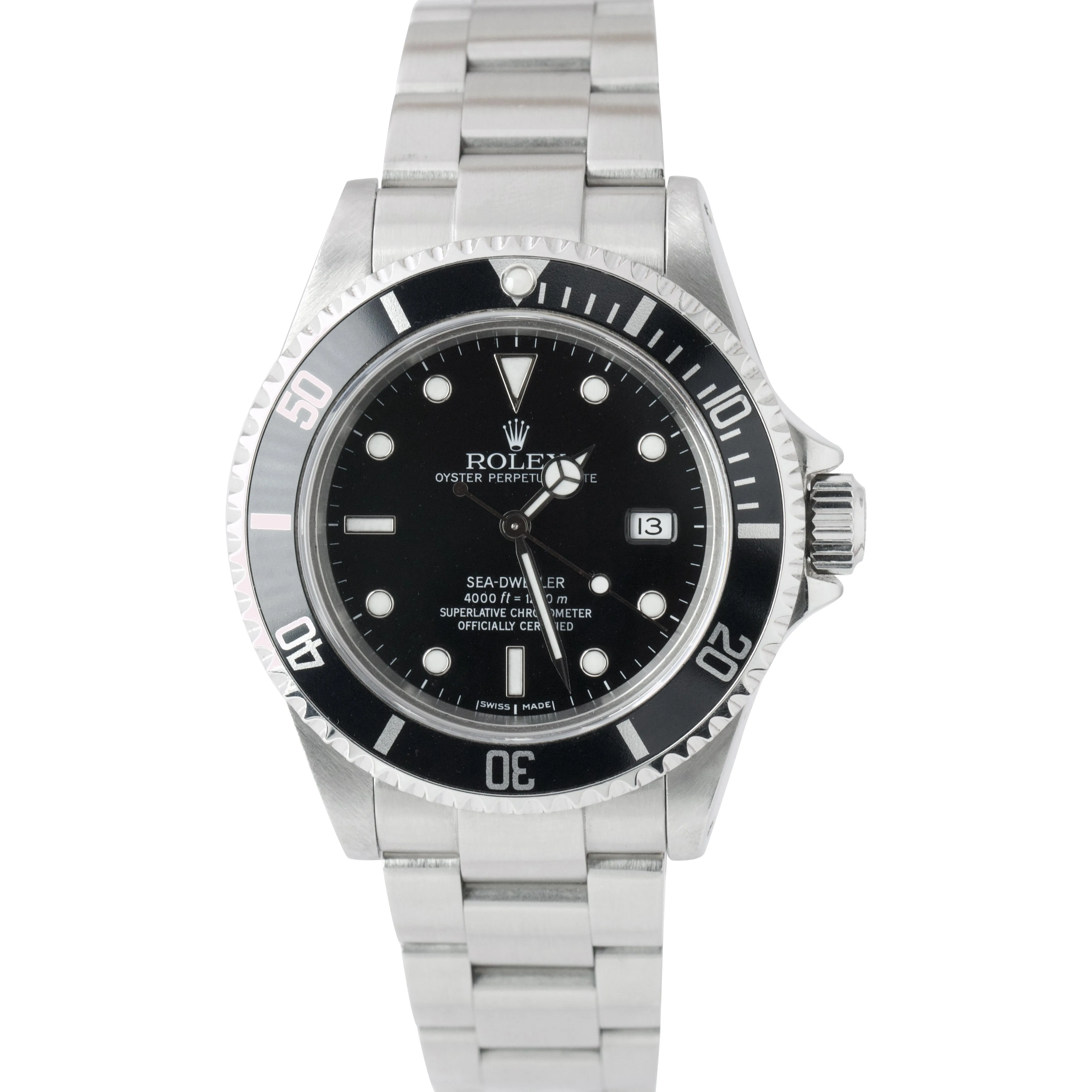 2002 Rolex Sea-Dweller Stainless Steel Black 40mm Watch SD4K 16600 BOX PAPERS