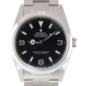 2007 MINT Rolex Explorer I Black 36mm 114270 Steel Black Arabic Lume Watch