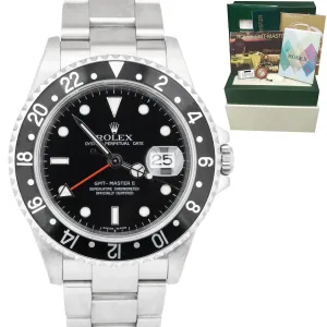 2007 Rolex GMT-Master II 40mm Stainless NO-HOLES Black 40mm Watch 16710 FULL SET