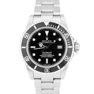 2007 Rolex Sea-Dweller Stainless Steel NO-HOLES CASE 40mm Black Dive Watch 16600