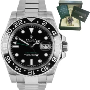 2008 MINT Rolex GMT-Master II Stainless Black 40mm Ceramic 116710 LN Date Watch