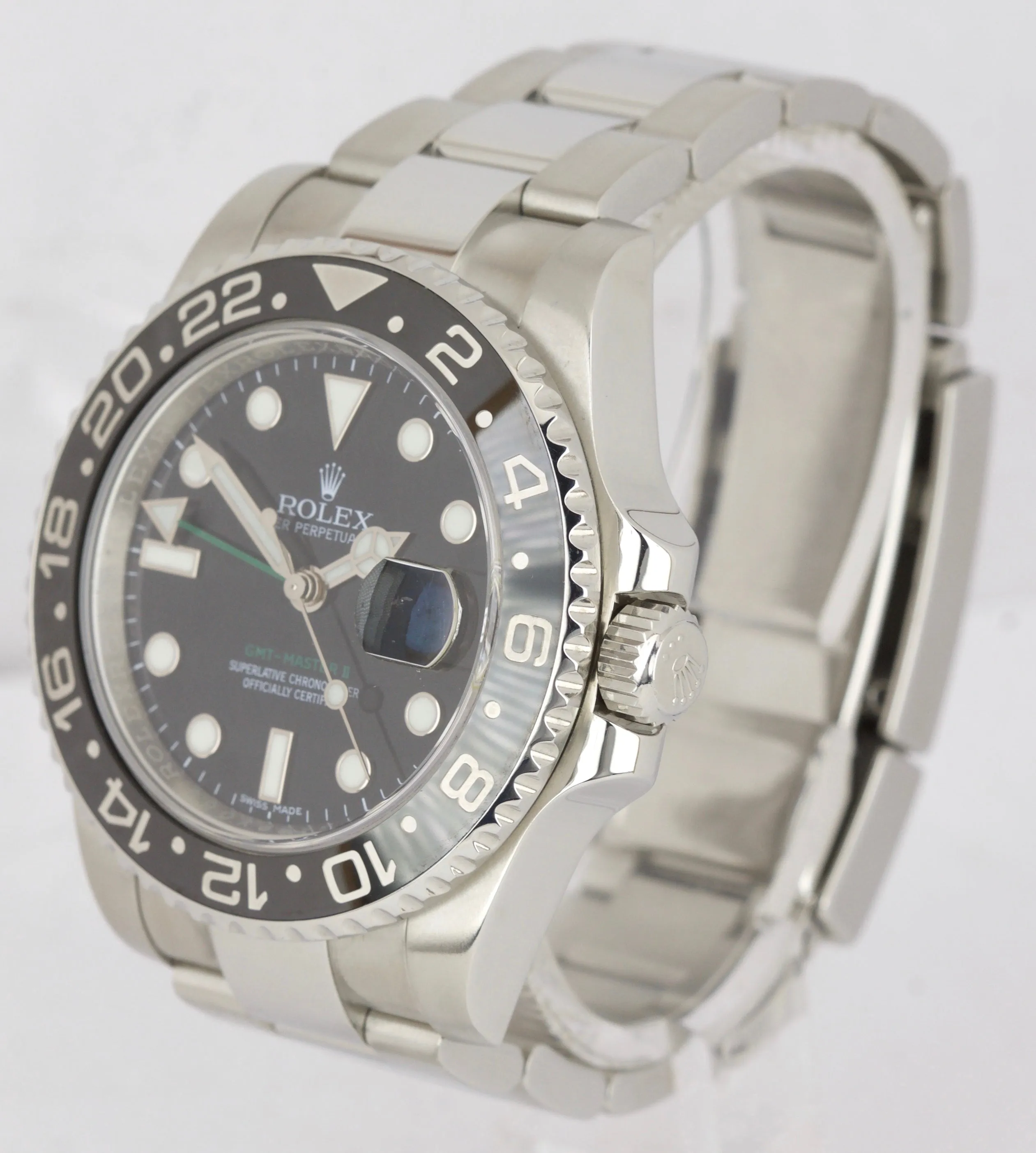 2008 MINT Rolex GMT-Master II Stainless Black 40mm Ceramic 116710 LN Date Watch