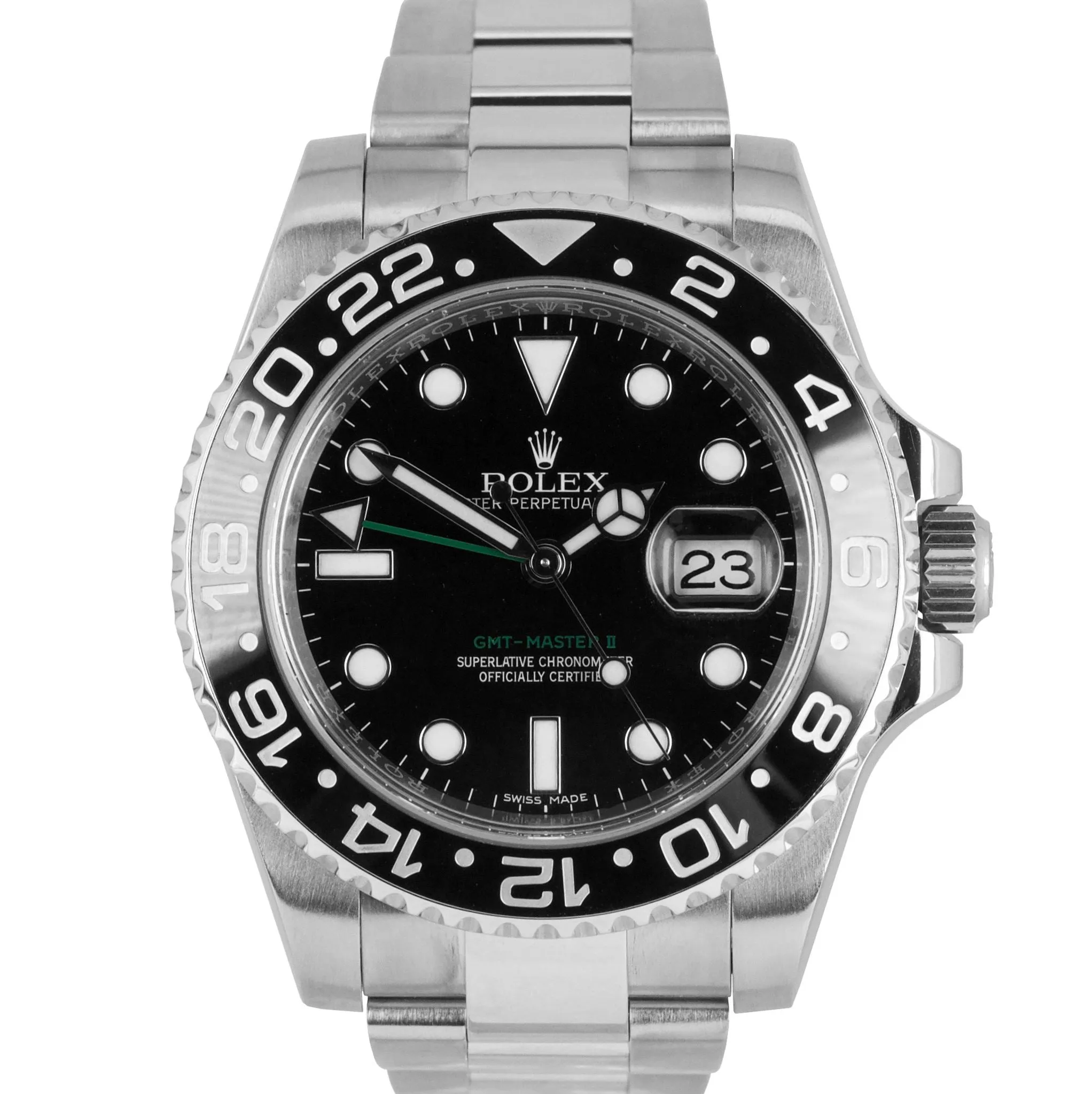 2008 MINT Rolex GMT-Master II Stainless Black 40mm Ceramic 116710 LN Date Watch
